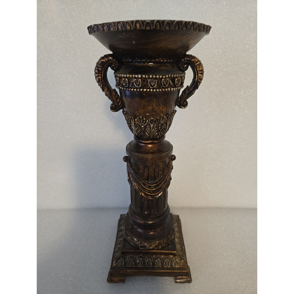 Vintage Ornate‎ Bronze-Style Candle Holder – Classic Pedestal Candlestick